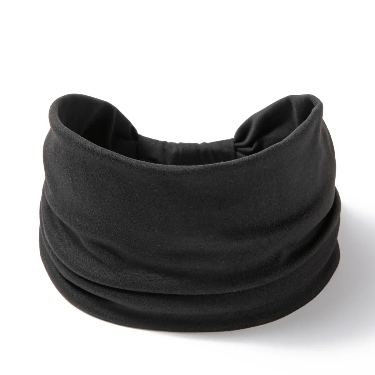 Black boho wide headband hair wrap for women