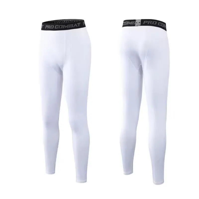 White men's compression leggings for athletic training shown from the front.