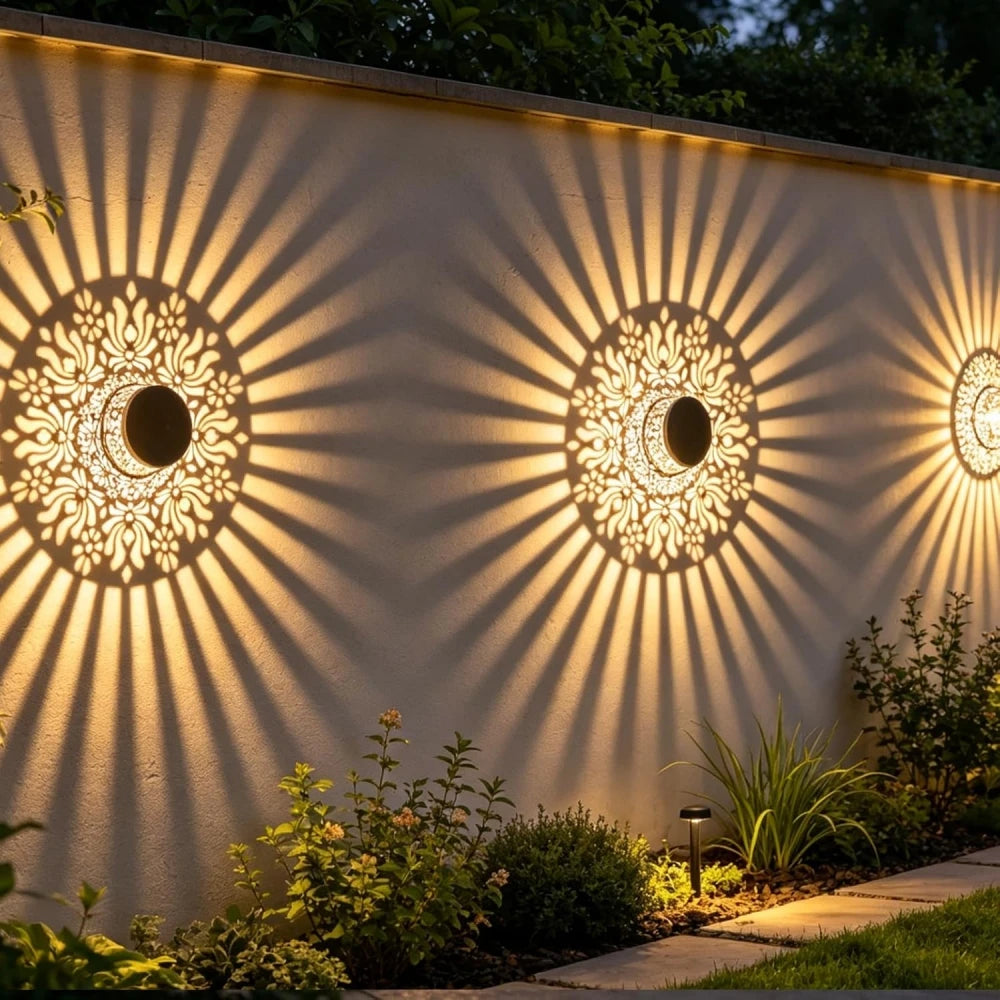 Solar Peony Mandala Projector Light for Outdoor Walls