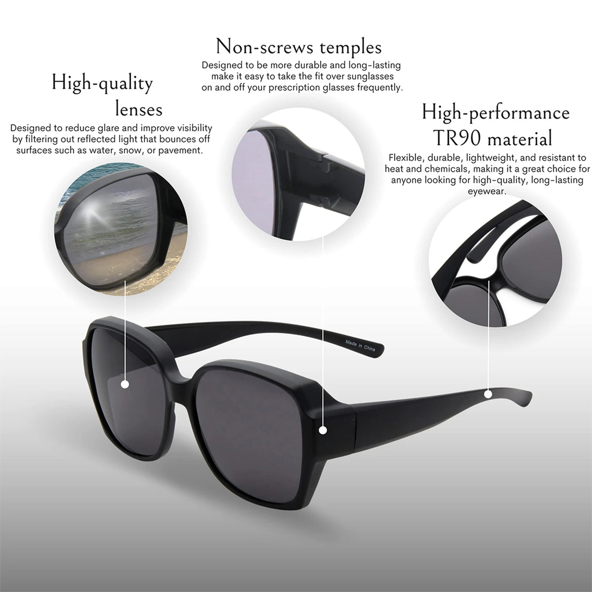Wrap-Around Sunglasses with UV400 Protection for Men and Women