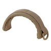 Tan tactical modular headset protection cover with a loop for securing