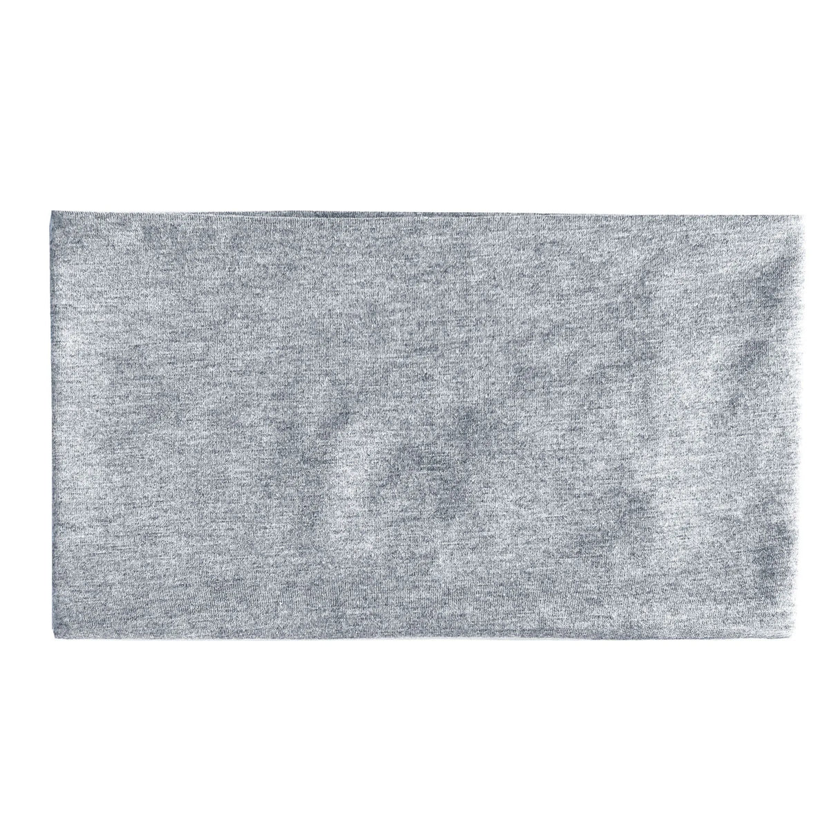 A rectangular piece of gray textured fabric or material.