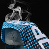 A close-up of UPF 50+ Cool Sleeves for Outdoor Sports fabric being tested by smoke.