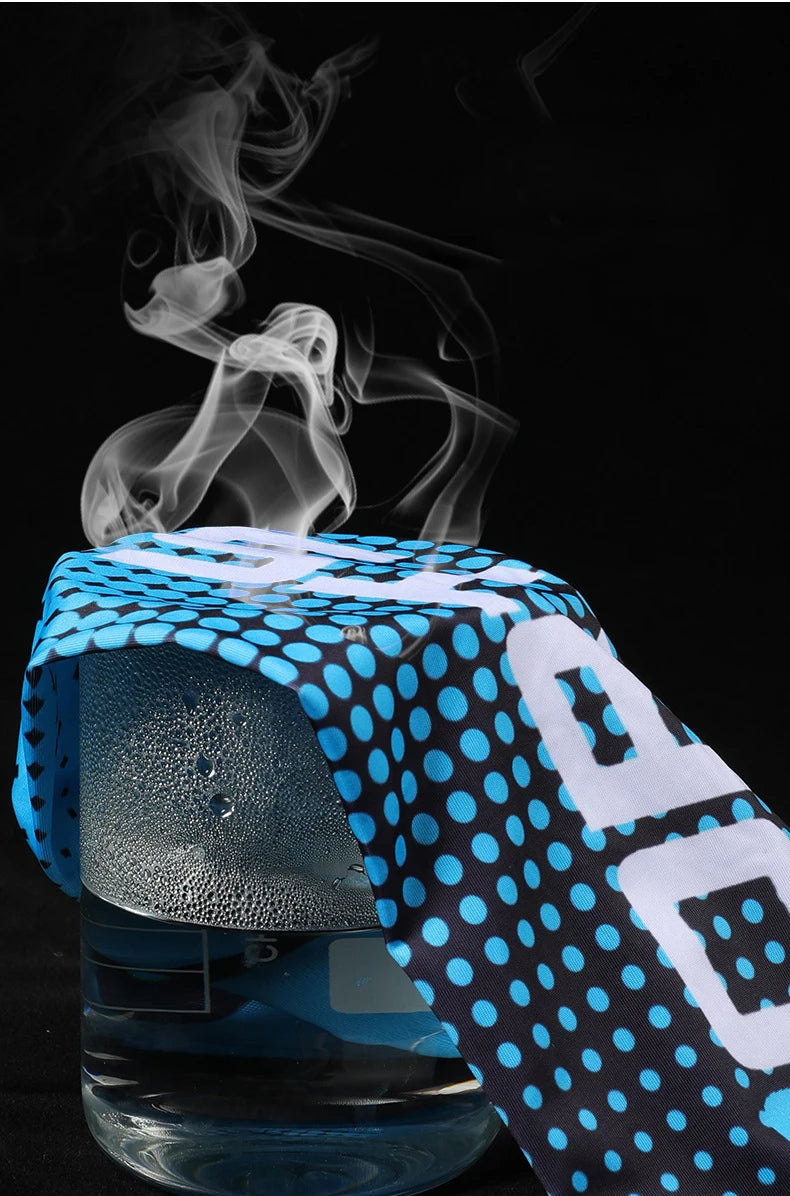 A close-up of UPF 50+ Cool Sleeves for Outdoor Sports fabric being tested by smoke.