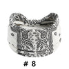 White cotton boho print headband with black paisley and floral patterns