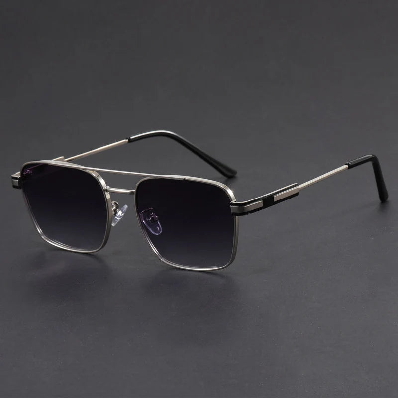 Square Metal Sunglasses with UV400 Protection