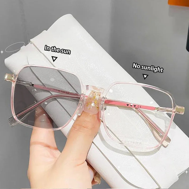 Photochromic Blue Light Blocking Glasses with Metal Frame