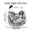 A black and white leopard print fabric headband shown rolled up.