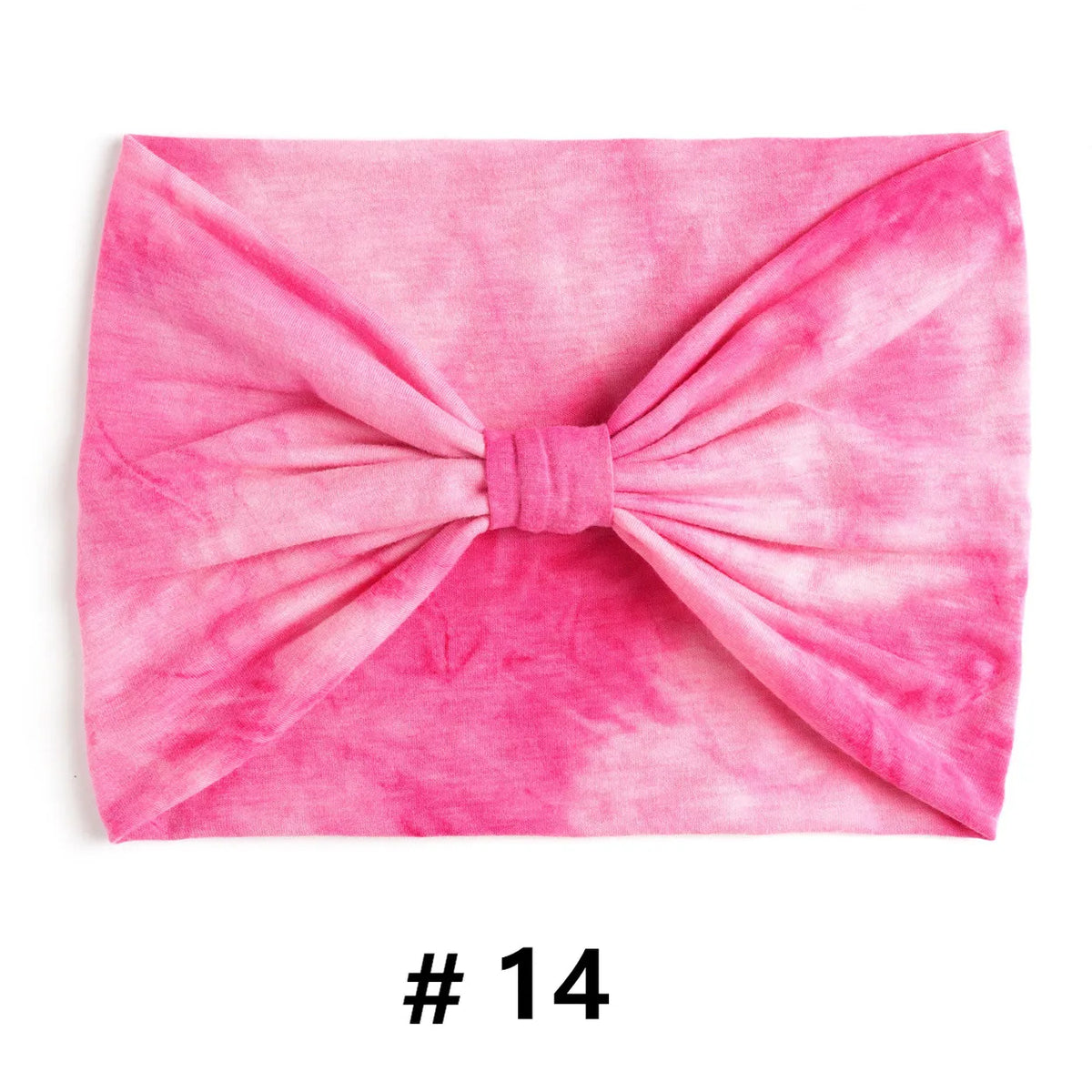 Bandeau en coton tie-dye rose noué en nœud