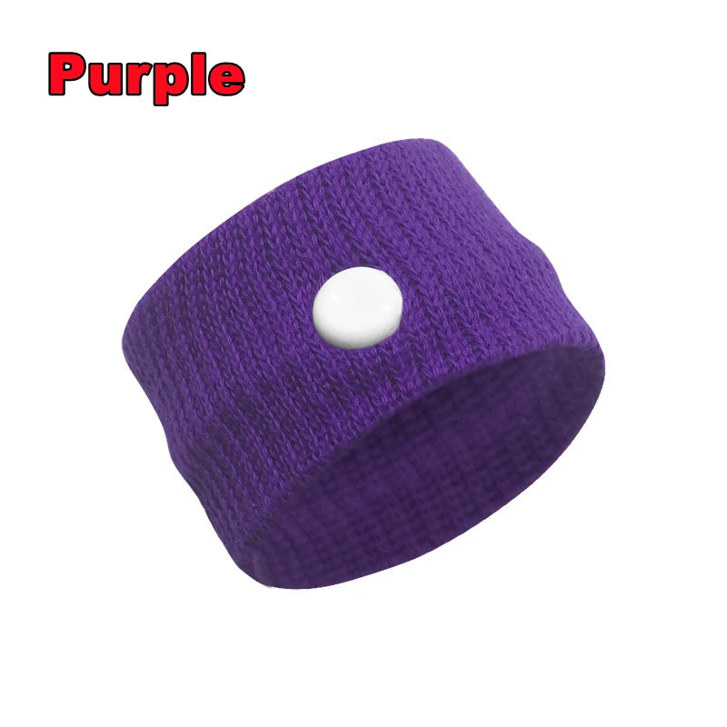 Pulsera morada anti-mareo para comodidad en viajes