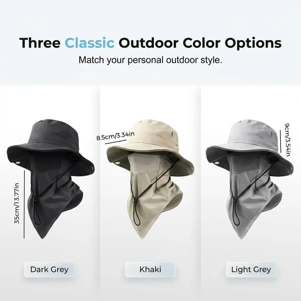 Breathable Fisherman Hat with Detachable Face Mask