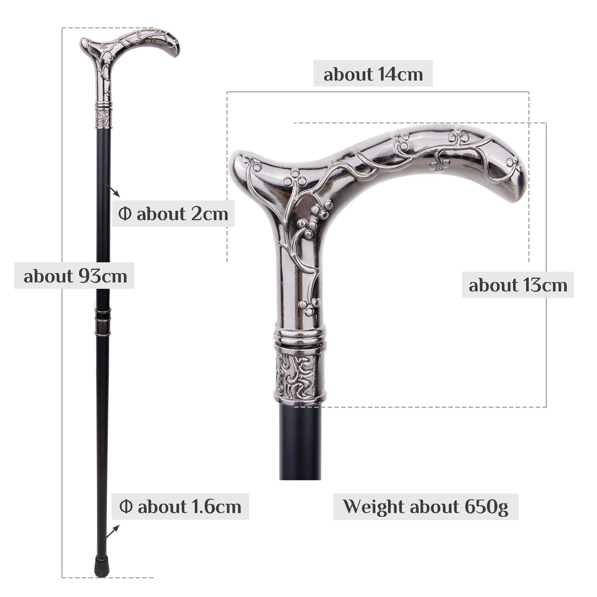 Plum Blossom Decorative Walking Cane with T-Handle