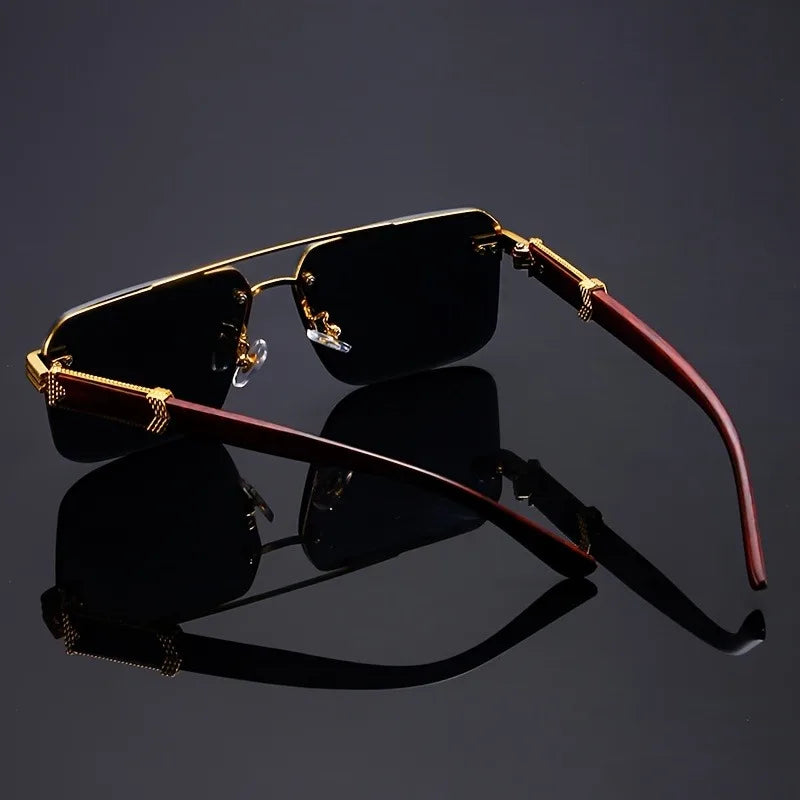 Rimless Rectangle Sunglasses for Men and Women