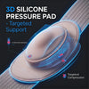 3D silicone pressure pad contoured support for targeted compression on an abdominal belt