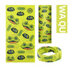Set gelber Gesichtsmasken mit Fröckchen-Design, inklusive Roll-up- und Gummibandmaske.