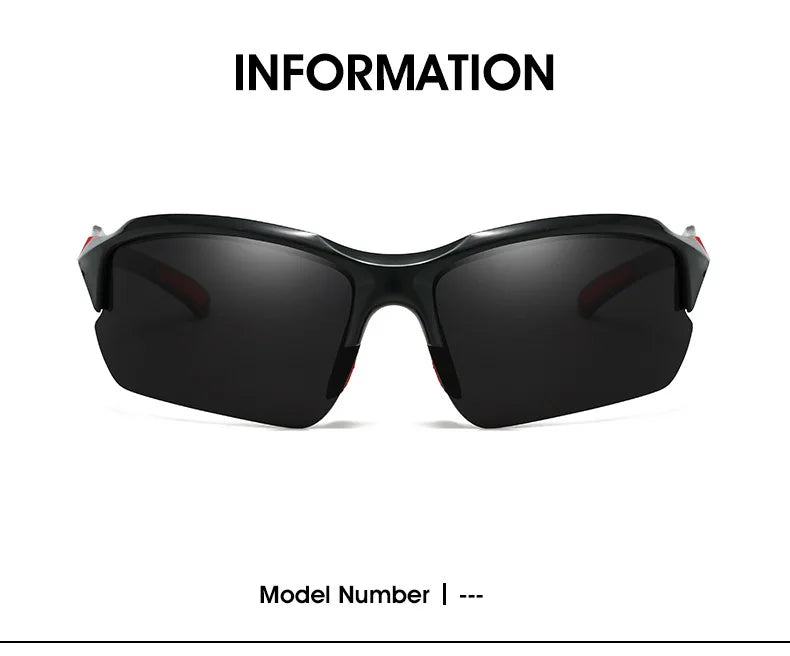 Polarized Half-Frame Sport Sunglasses with Anti-Glare Lenses