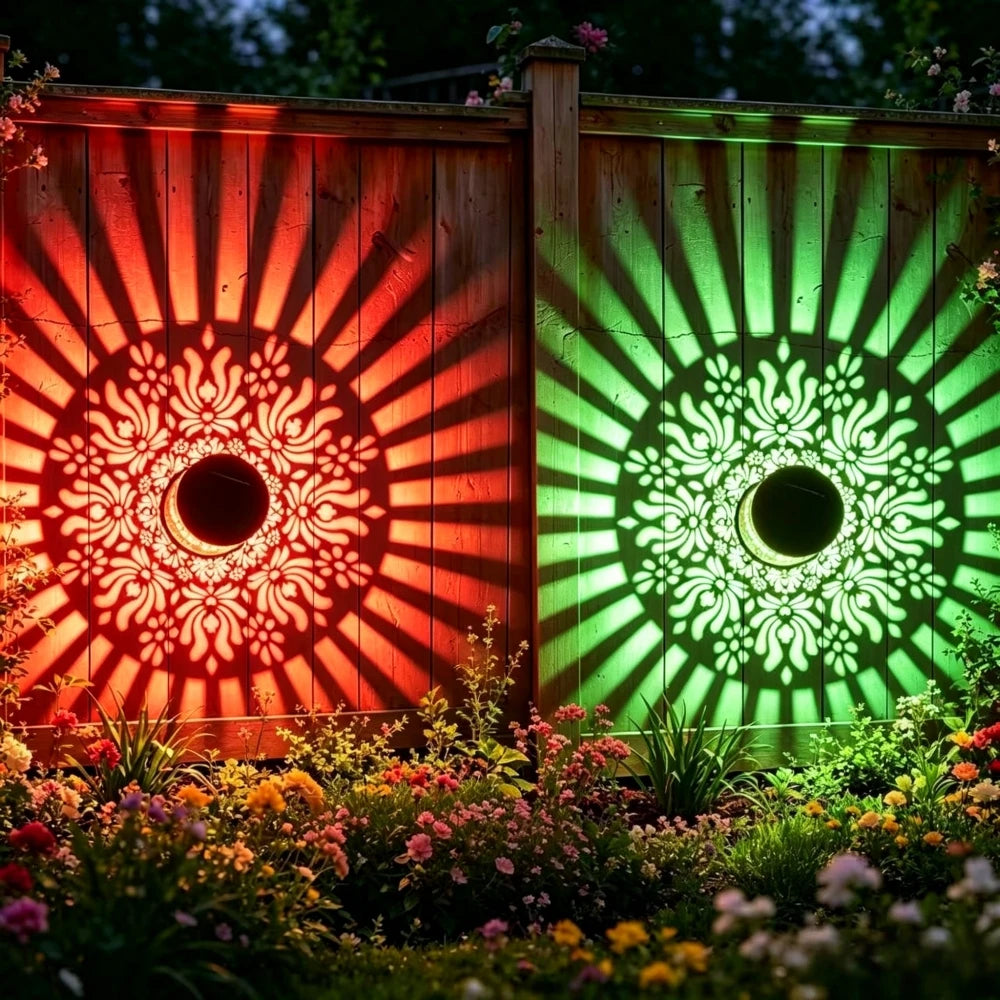 Solar Peony Mandala Projector Light for Outdoor Walls