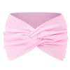 Pink twisted criss cross elastic headband for yoga and sports