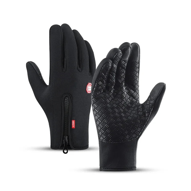 Touchscreen Warm Winter Gloves with Zipper Closure