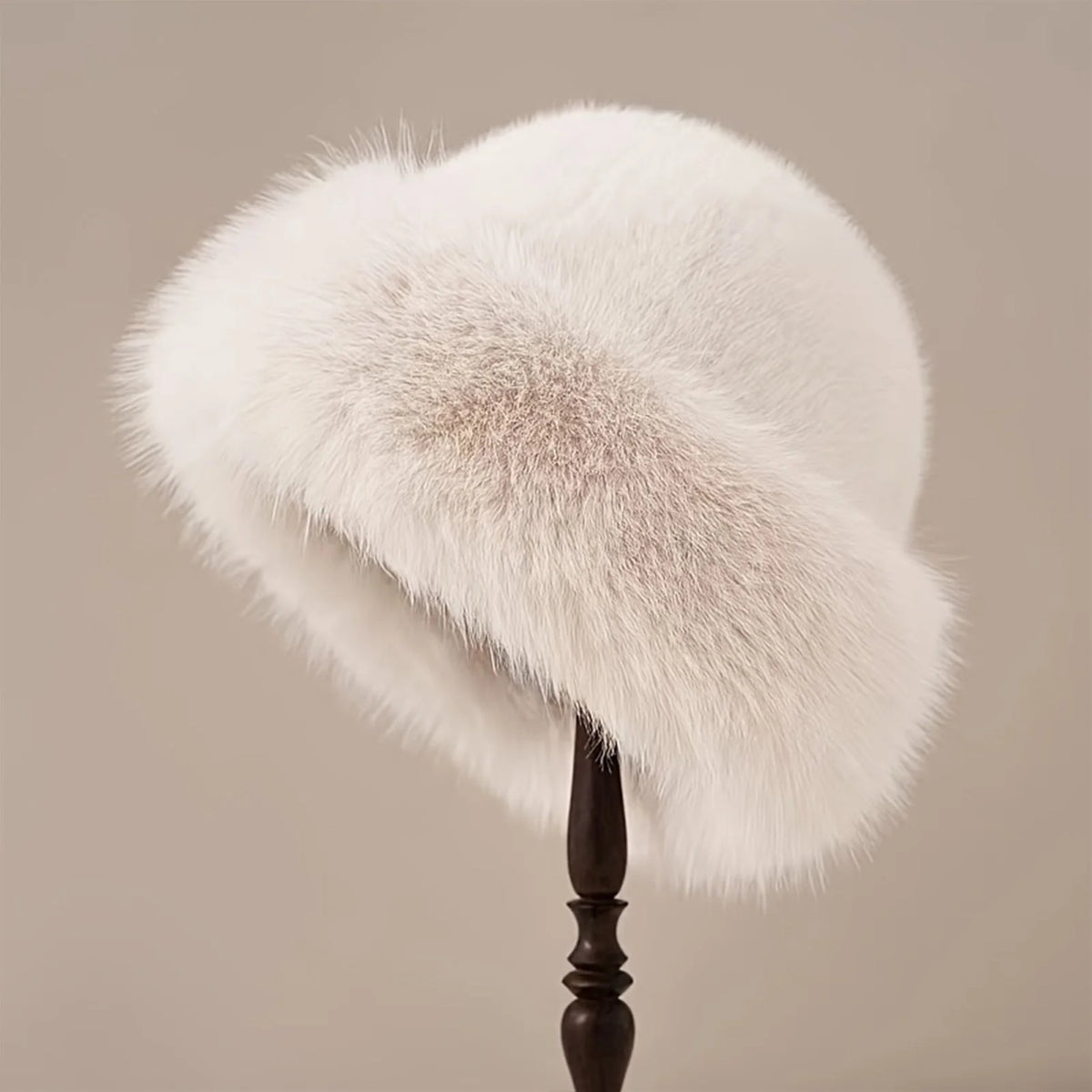Women's Plush Fur-Trimmed Winter Hat with Ear Protection