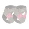 A pair of light gray ultra-thin ankle braces for joint support, featuring a pink geometric pattern and the Maseda logo.