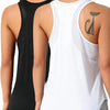 A woman wearing a white breathable sport tank top with a black tattoo on her shoulder.