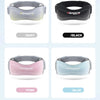Four adjustable knee straps in gray, black, pink, and blue showing different colors.