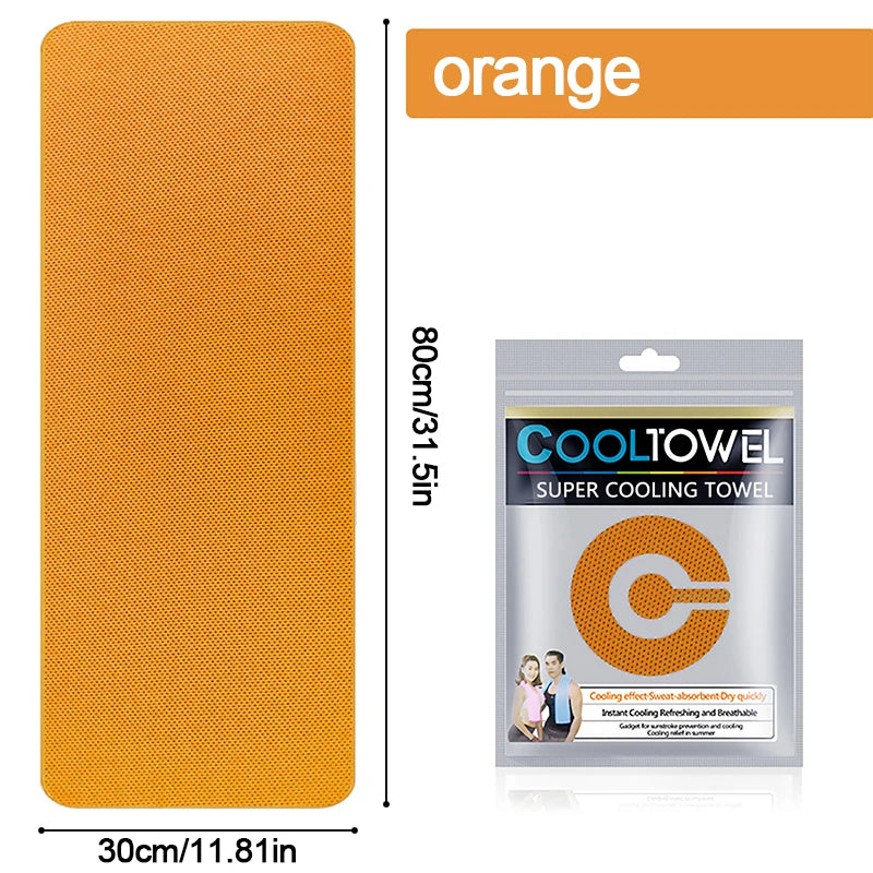 Serviette orange ultra-rafraîchissante emballée dans une pochette en plastique transparent