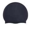 Gorra de natación de silicona azul marino oscuro diseñada para proteger el cabello.