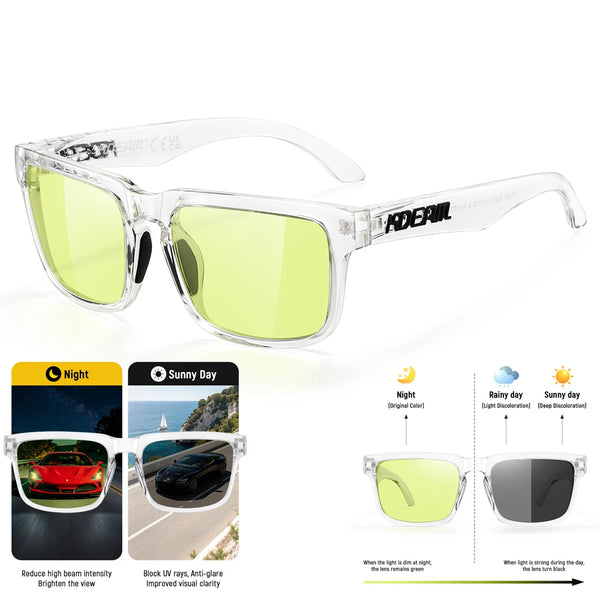 Square Polarized Photochromic Sunglasses