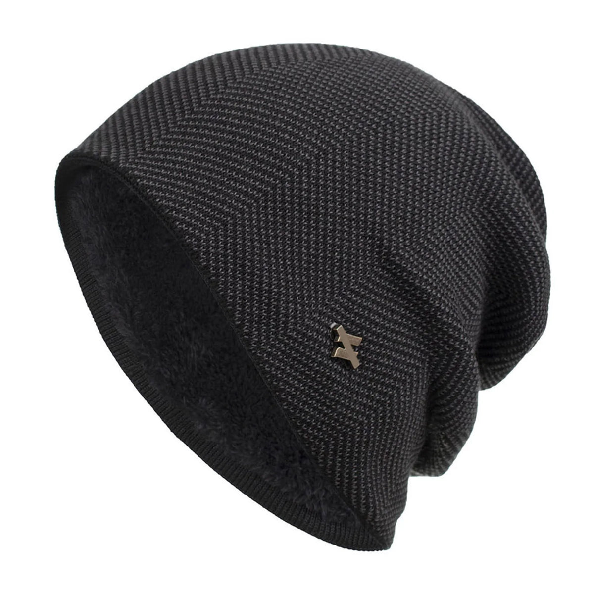 Fleece-Lined Knit Beanie Winter Hat