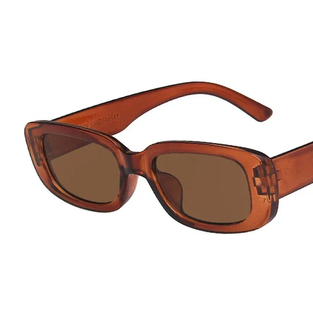 Retro Rectangle Sunglasses with UV400 Protection