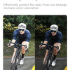 Before and after comparison of polarized cycling sunglasses showing increased color saturation.