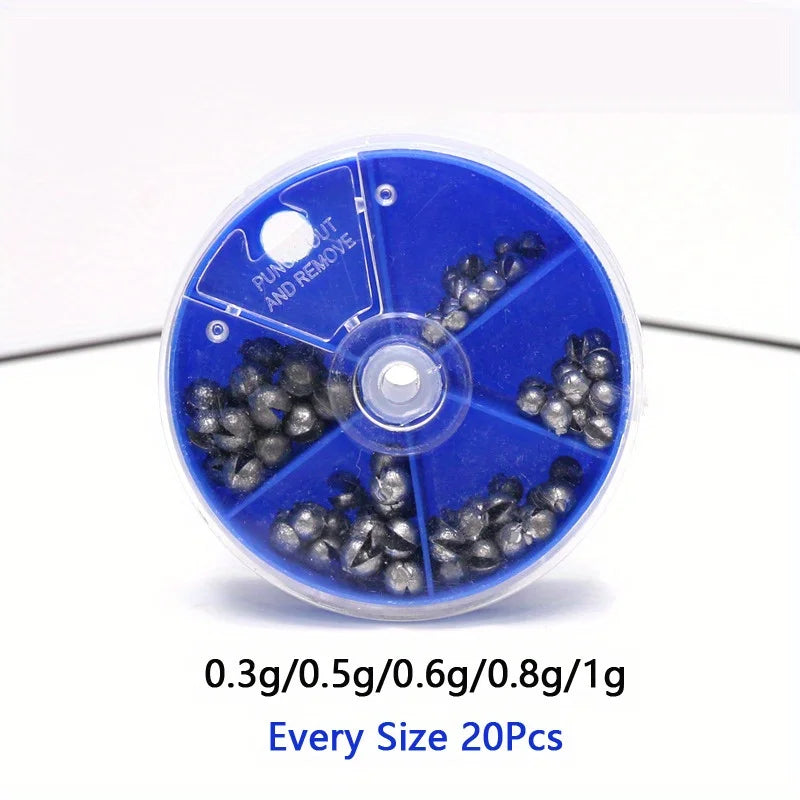 Assorted Removable Split Shot Sinkers for Fishing