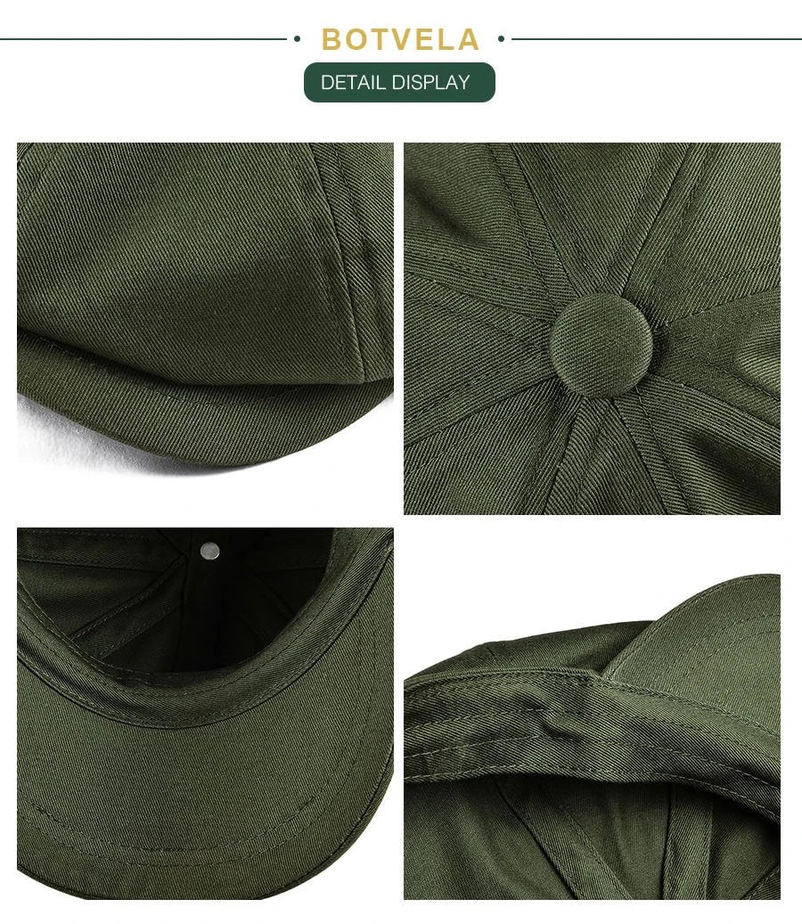 Men's Classic Newsboy Cap – Cotton 8-Panel Ivy Hat