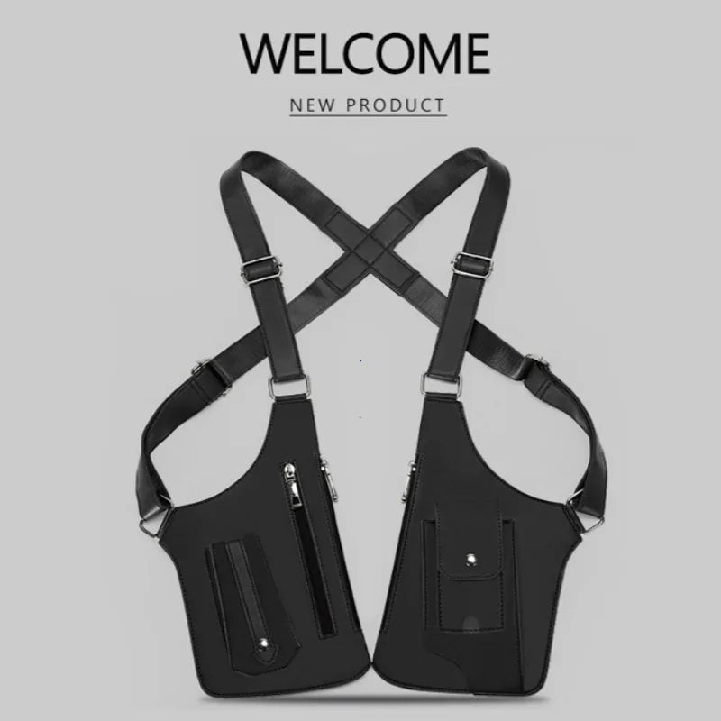 Vintage Leather Chest Bag for Men