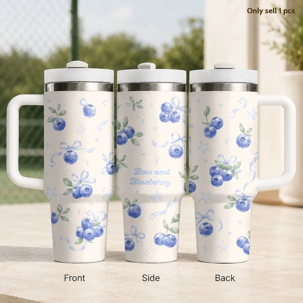 Kawaii Cherry Pattern Insulated Tumbler