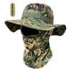 Camouflage Boonie Hat with Attached Face Mask