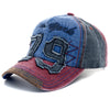 Vintage Washed Cotton Baseball Cap with Letter Embroidery