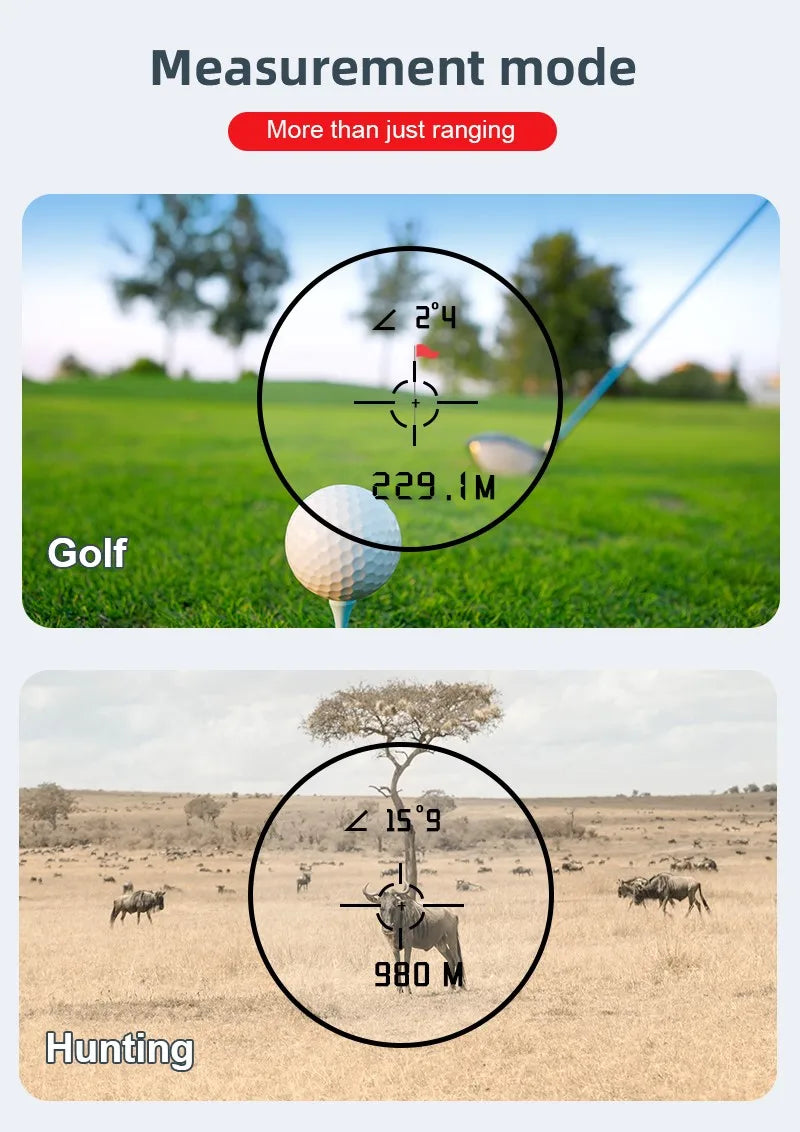 Golf Laser Rangefinder with Slope Compensation and Flag Lock