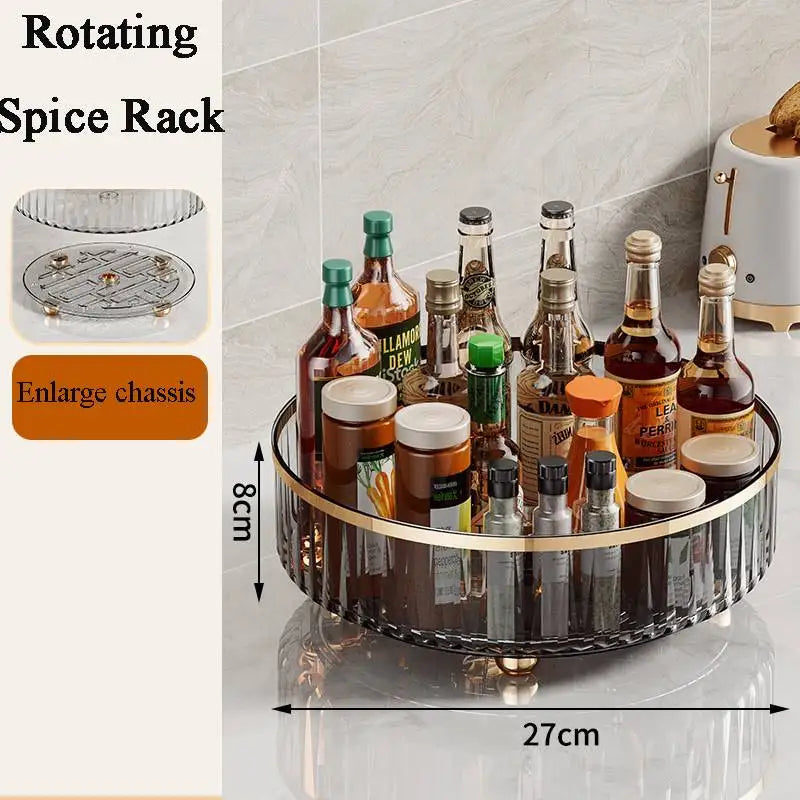 360° Rotating Acrylic Turntable Organizer for Spices, Condiments & More