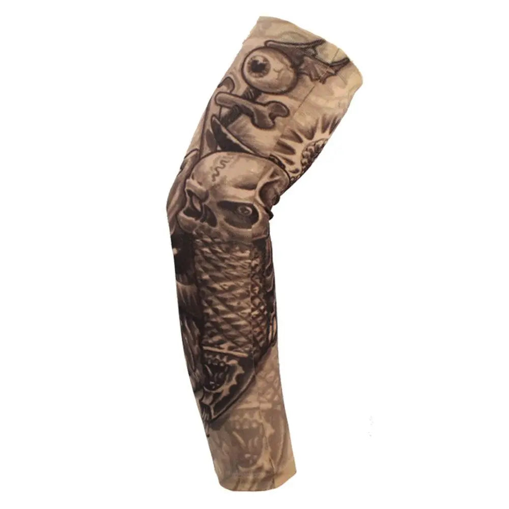 Cooling UV Protection Arm Sleeves with Tattoo Design