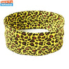 Yellow sports headband with a leopard print pattern