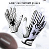 Une paire de gants de football américain avec une poignée silicone pleine paume, sur fond blanc.