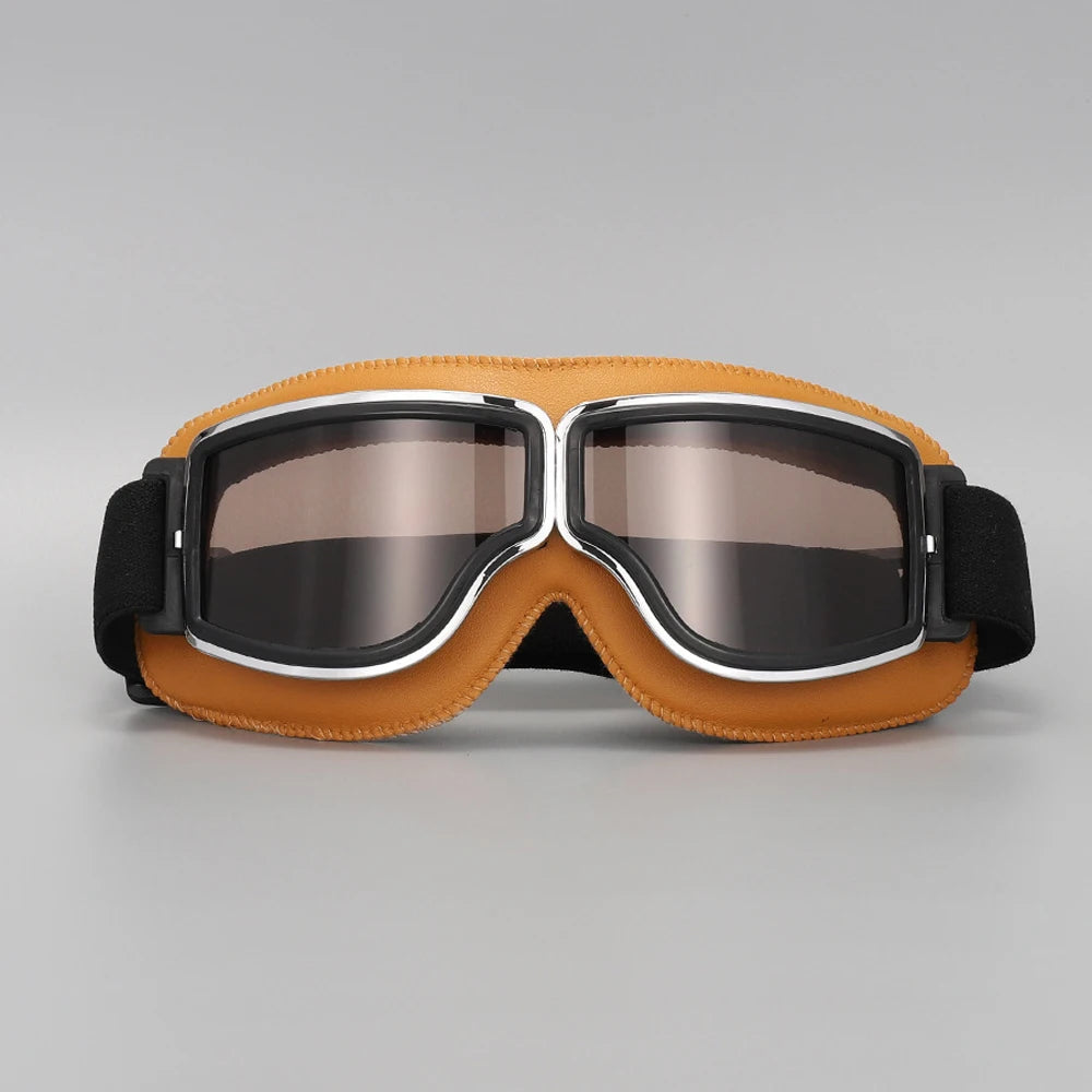 Vintage Leather Motorcycle Goggles