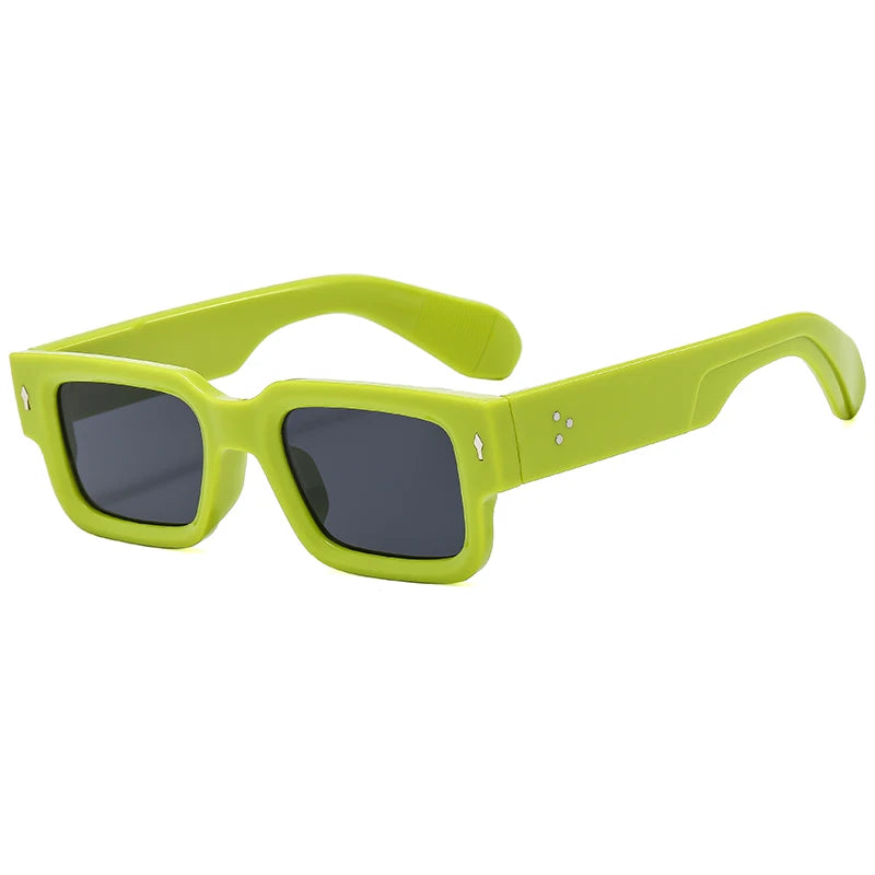 Lime green men's rivet anti-light sunglasses with thick frames
