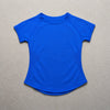 A bright royal blue seamless high-waist yoga top for women.