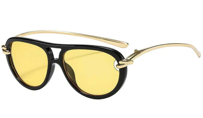 Elegant Knot Double Beam Pilot Sunglasses