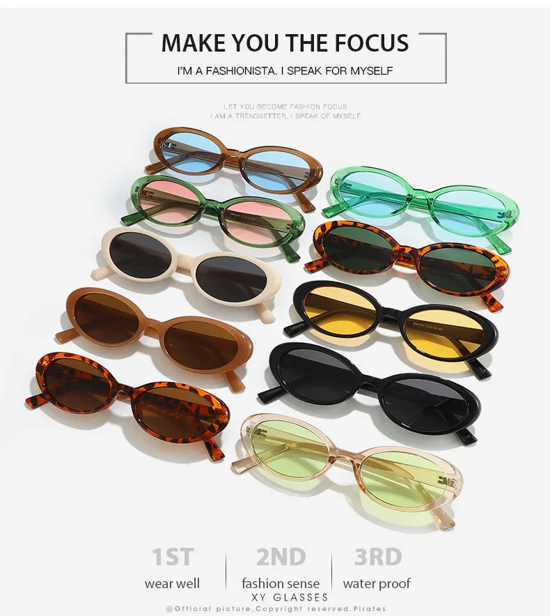 Retro Oval Sunglasses with UV400 Protection