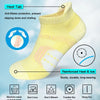 Yellow ankle socks with a heel tab and reinforced heel and toe for anti-blister protection